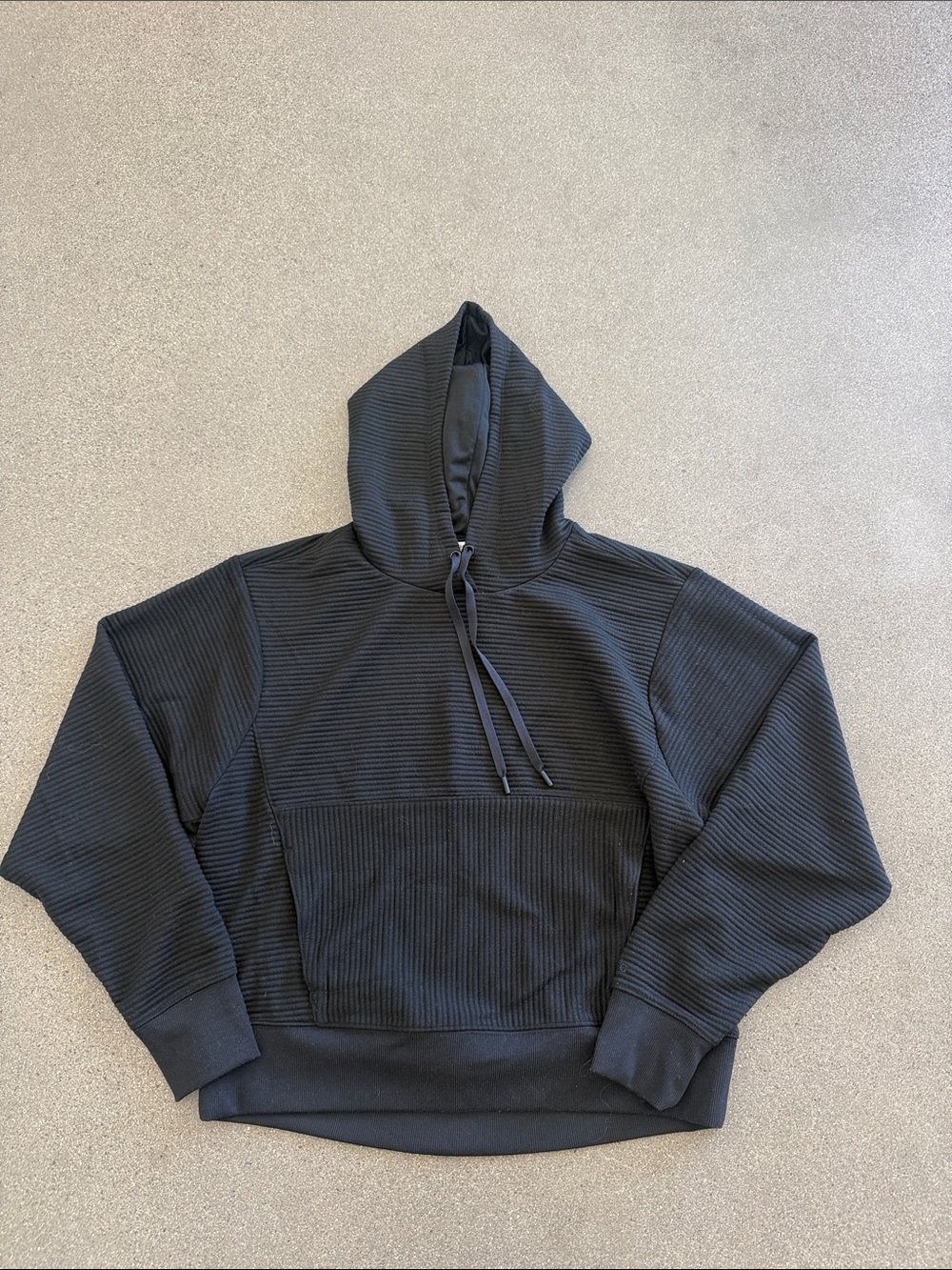 DSG Women's Black Ribbed Crewneck Hoodie